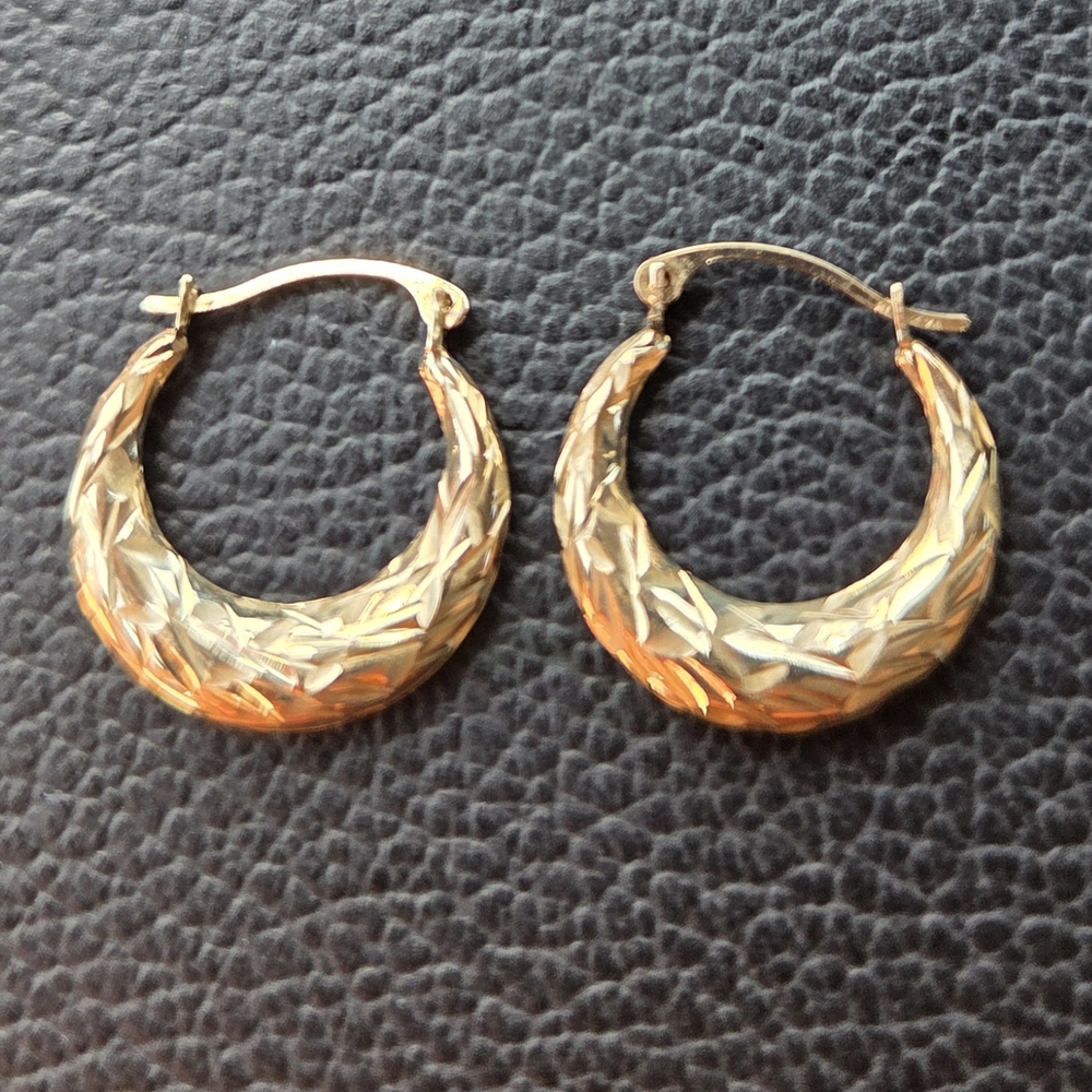 10k Elegant Gold Hoop Earrings